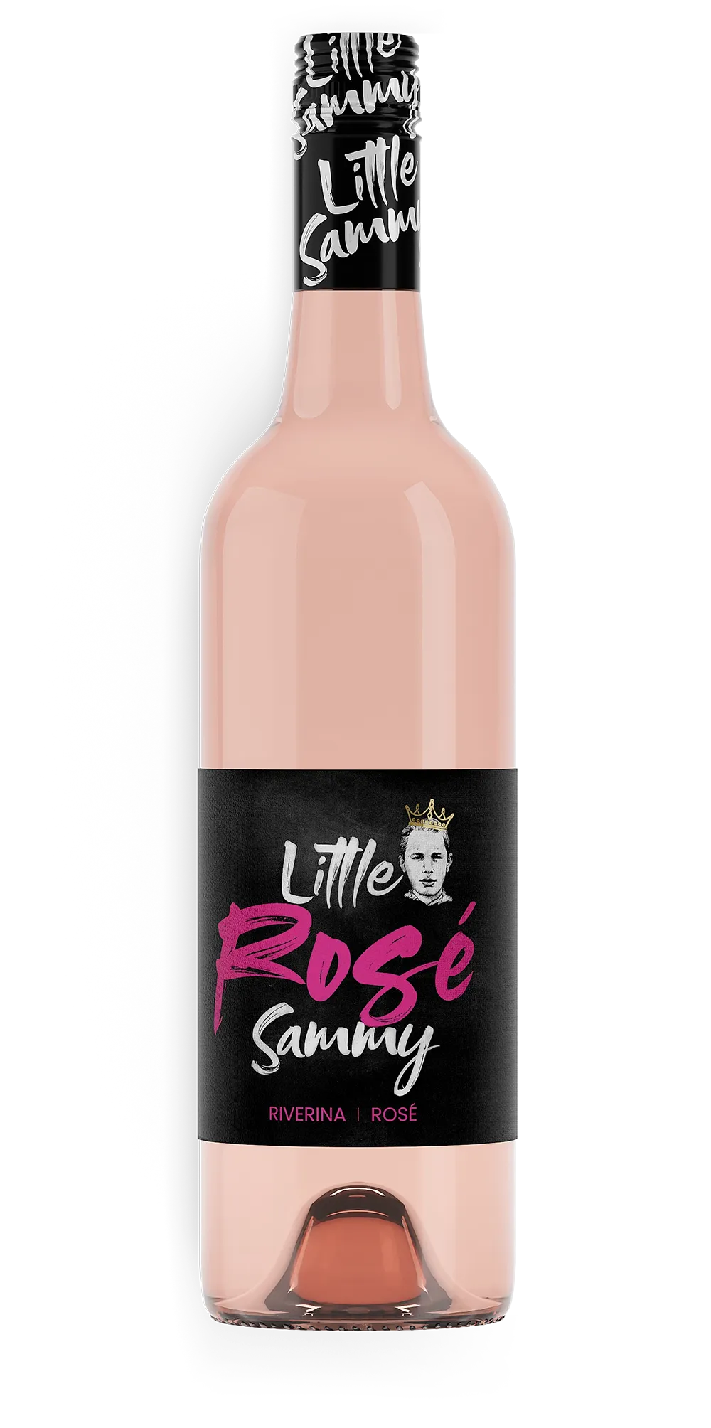 Bottle of Little Sammy rose on a transparent background product shot